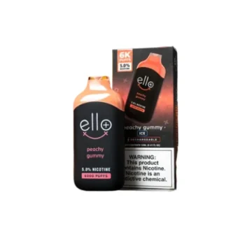 BLVK ELLO DISPOSABLE PEACHY GUMMY ICE 6000 PUFF 5%